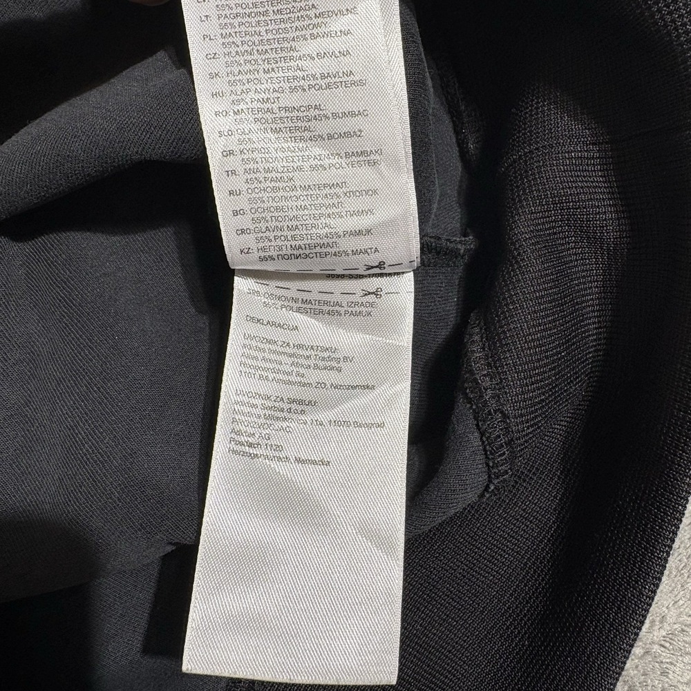 Adidas Sweatshirt Men's Medium Small Black TNT Tape Crew Trefoil Sleeve Logo - Picture 8 of 8